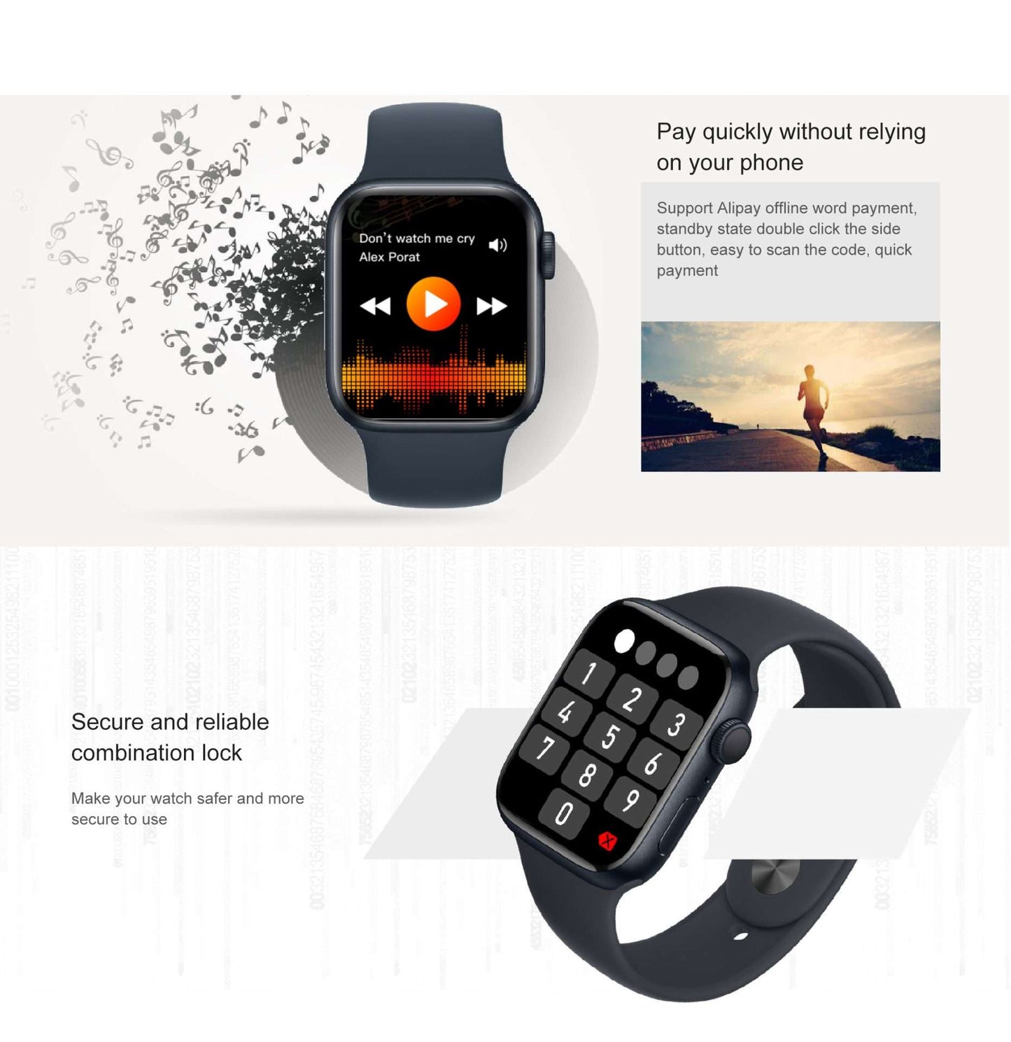 Smart Watch with Bluetooth for iOS and Android