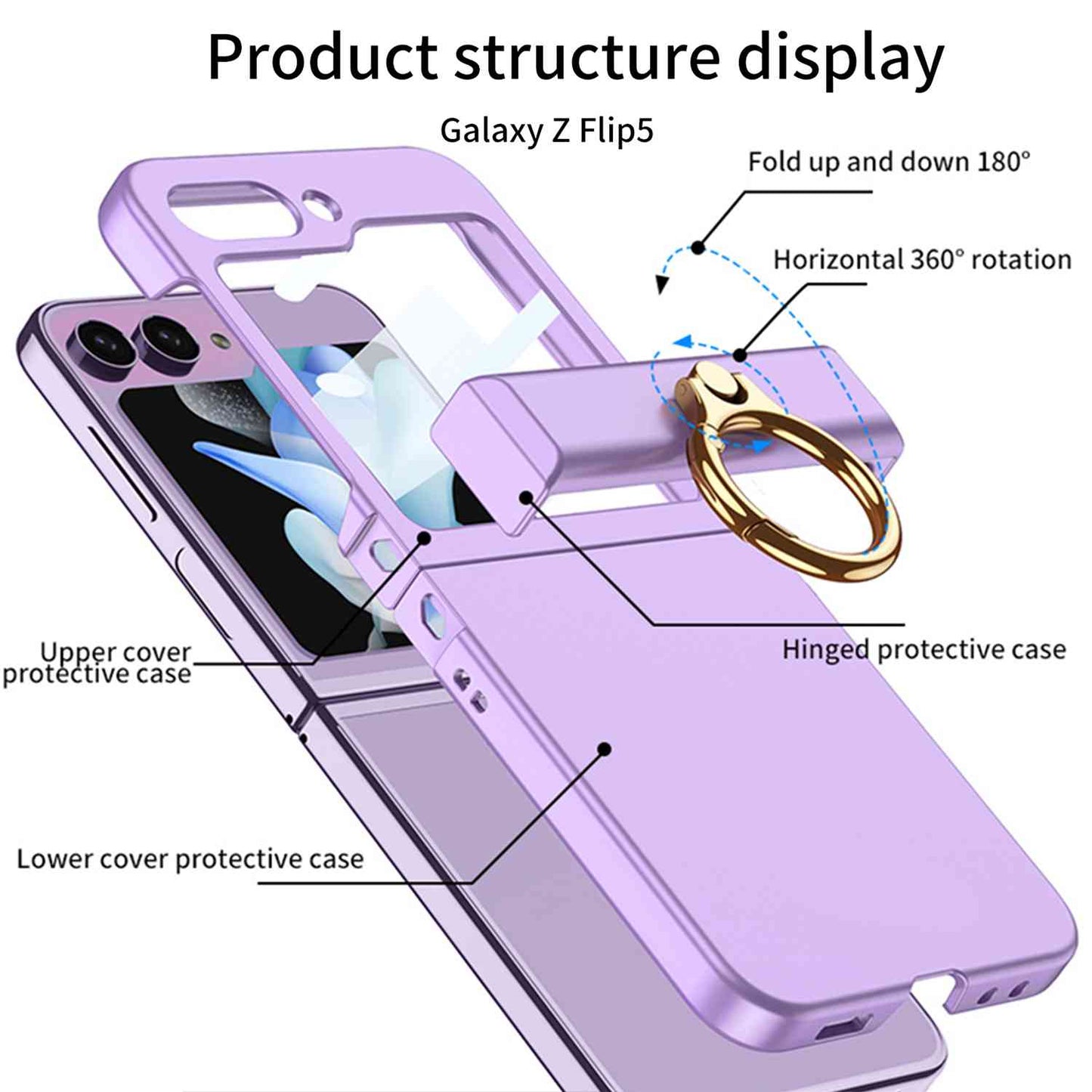 Z Flip 5 Ring Clear Case