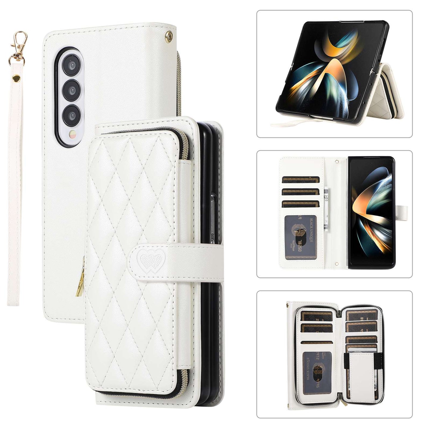 Z Fold 5 Case with Whole Cover Zipper Wallet