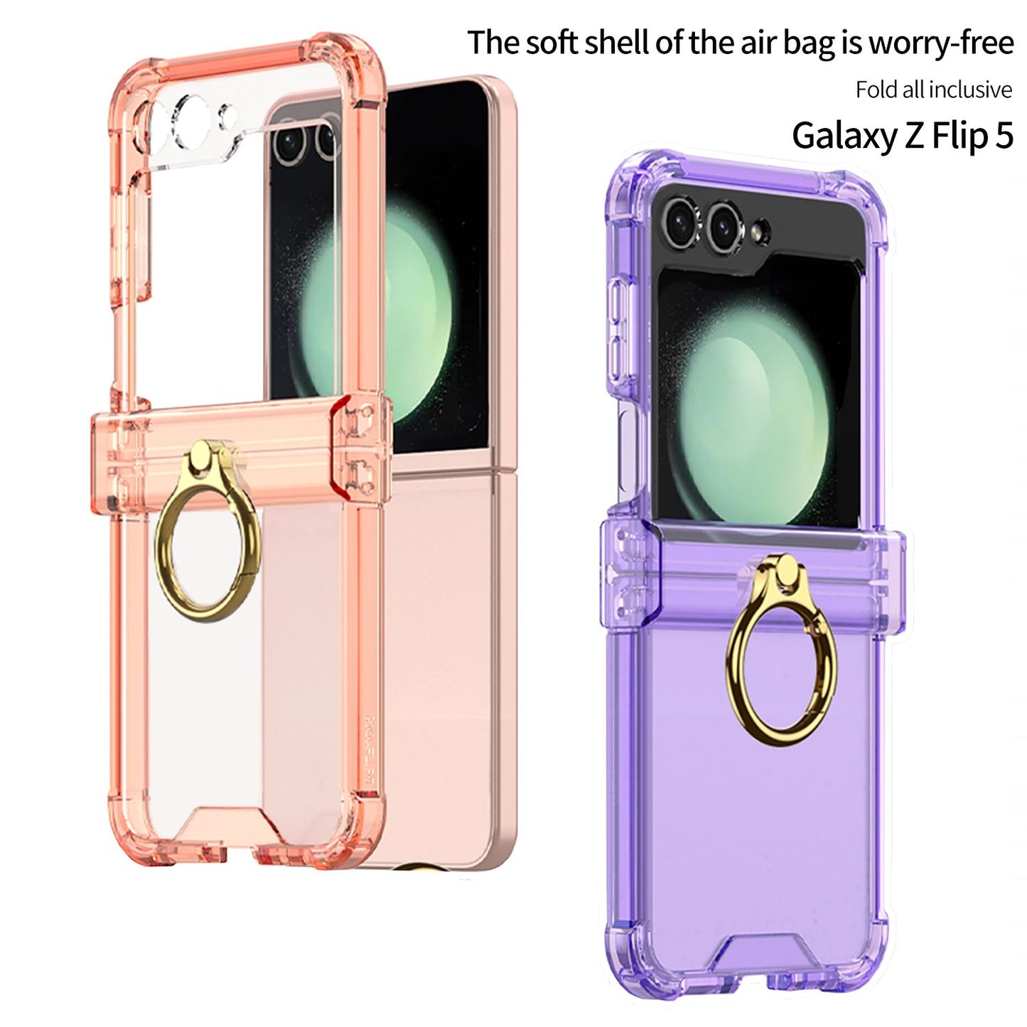 Z Flip 5 Ring Clear Slim Case