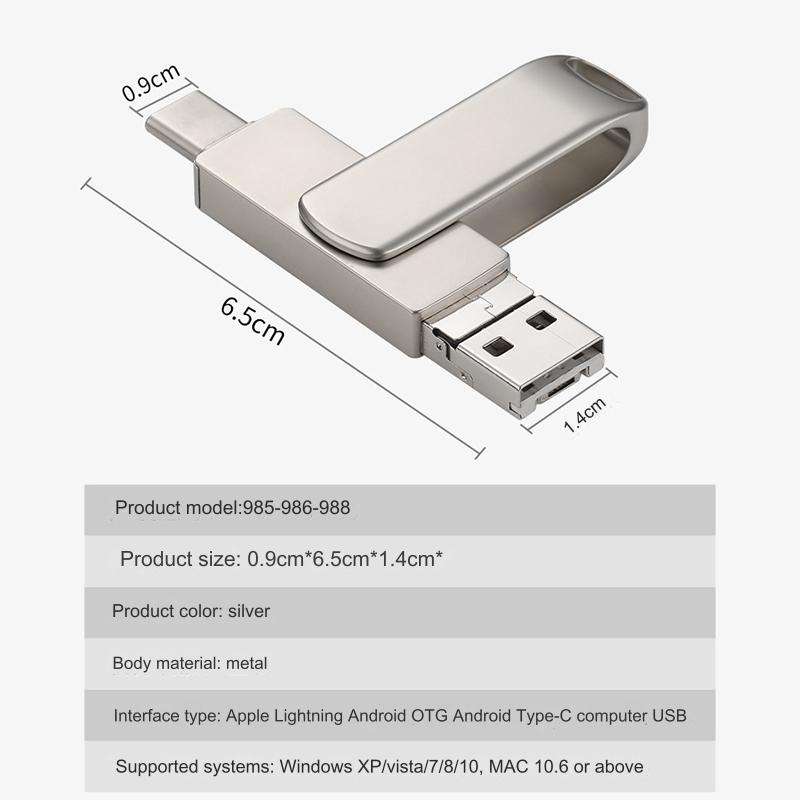 1TB (1000GB) Flash Drive U Disk for Phone, Pad and Computer