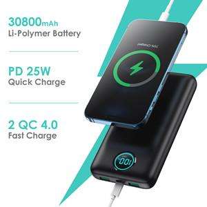 30,800mAh Portable Charger Power Bank, 25W PD Fast Charging, Compatible with iPhone, Android etc