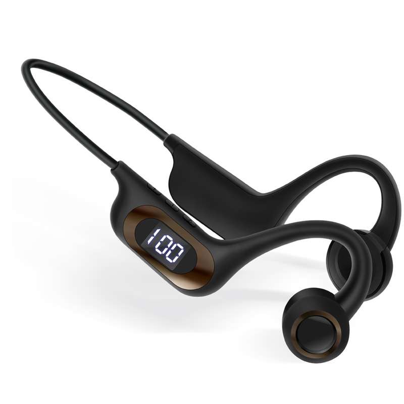 Open Ear Wireless Bone Conduction Earphones with Battery Display, Over 15-hour Continuous Playback