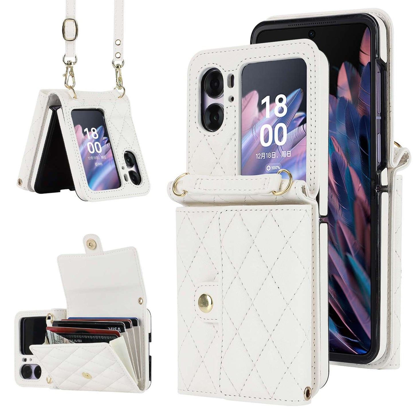 Ximand Case for OPPO Find N2 Flip with 4 Card Slots