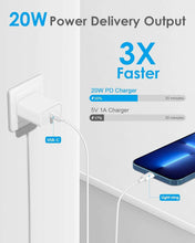 20W USB C Fast Charger Block with 6.5 Foot USB C Fast Charging Cable for iPhone