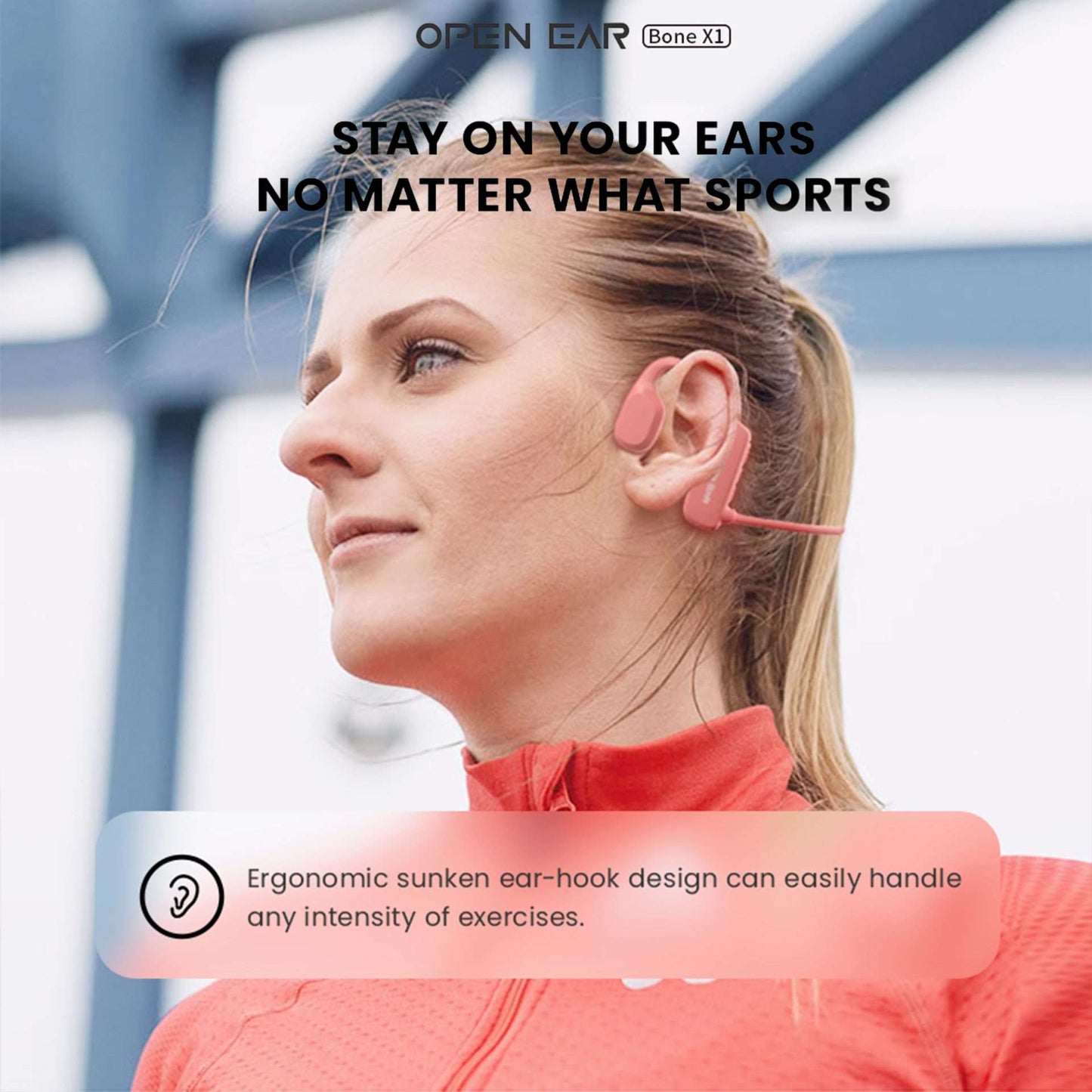 Wireless Bone Conduction Headphones - Open Ear Sports Headphones with Bluetooth 5.3 and IPX5 Waterproof