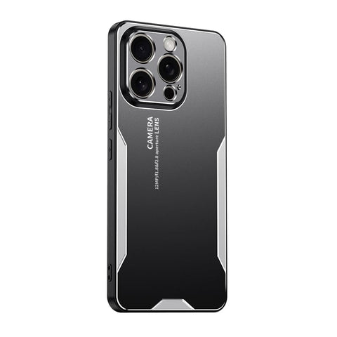 for iPhone 14 Pro Mobile Phone Case 3 in 1 Aluminum Alloy Back Panel Metal Touch Light and Stylish Design Strong Heat Dissipation Anti-Fingerprint Anti-Drop Ultra-Thin