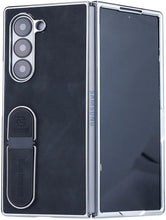 for Samsung Galaxy Z Fold 5 Case Electroplating Frame Stitching Leather Double Ring Bracket Folding Phone Case Shockproof and Drop-Proof Simple and Stylish