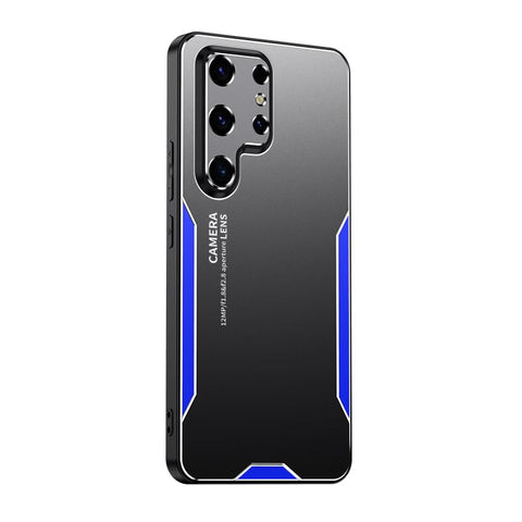 for Samsung Galaxy S23 Ultra Mobile Phone Case 3 in 1 Aluminum Alloy Back Panel Metal Touch Light and Stylish Design Strong Heat Dissipation Anti-Fingerprint Anti-Drop Ultra-Thin
