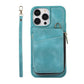 Zipper Wallet Case with Strap, for iPhone 14 13