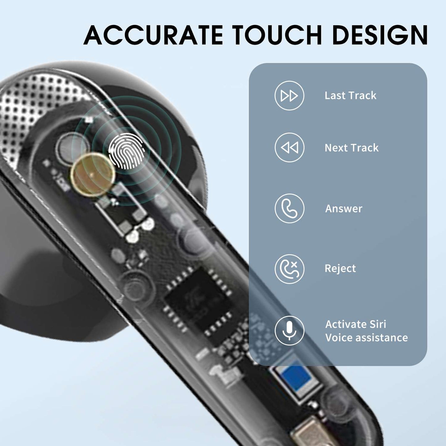 Lightweight Wireless Earbuds Headphones, 4 Hours Music Time, Bluetooth 5.3