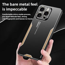 for iPhone 14 Pro Mobile Phone Case 3 in 1 Aluminum Alloy Back Panel Metal Touch Light and Stylish Design Strong Heat Dissipation Anti-Fingerprint Anti-Drop Ultra-Thin