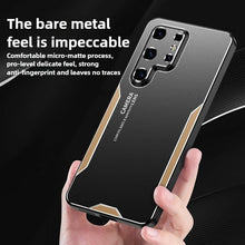 for Samsung Galaxy S23 Ultra Mobile Phone Case 3 in 1 Aluminum Alloy Back Panel Metal Touch Light and Stylish Design Strong Heat Dissipation Anti-Fingerprint Anti-Drop Ultra-Thin