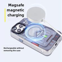 for iPhone 15 Pro Max Mobile Phone Case Mecha Style Wireless Charging Novel Mechanical Style Design Technology Sense Metal Style Lightweight Anti-Drop Anti-Fingerprint