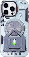 for iPhone 15 Pro Max Mobile Phone Case Mecha Style Wireless Charging Novel Mechanical Style Design Technology Sense Metal Style Lightweight Anti-Drop Anti-Fingerprint