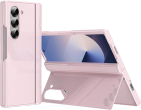for Samsung Galaxy Z Fold 6 Piano Finish Hidden Bracket Folding Lightweight Hinge Screen Protector Wireless Charging Fold 6 Case for Galaxy Bracket Case