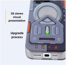 for iPhone 15 Pro Max Mobile Phone Case Mecha Style Wireless Charging Novel Mechanical Style Design Technology Sense Metal Style Lightweight Anti-Drop Anti-Fingerprint