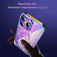 for iPhone 13 ice Color Stainless Steel Full Cover Metal case Made Stainless Steel with Stylish Mechanical Pattern