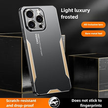 for iPhone 14 Pro Mobile Phone Case 3 in 1 Aluminum Alloy Back Panel Metal Touch Light and Stylish Design Strong Heat Dissipation Anti-Fingerprint Anti-Drop Ultra-Thin