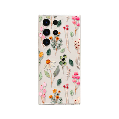 Konstreet for Samsung Galaxy S23/S23 Plus/S23 Ultra Case Floral Transparent Slim and Stylish Durable Protection with Vibrant Flower Design