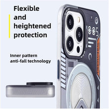 for iPhone 15 Pro Max Mobile Phone Case Mecha Style Wireless Charging Novel Mechanical Style Design Technology Sense Metal Style Lightweight Anti-Drop Anti-Fingerprint