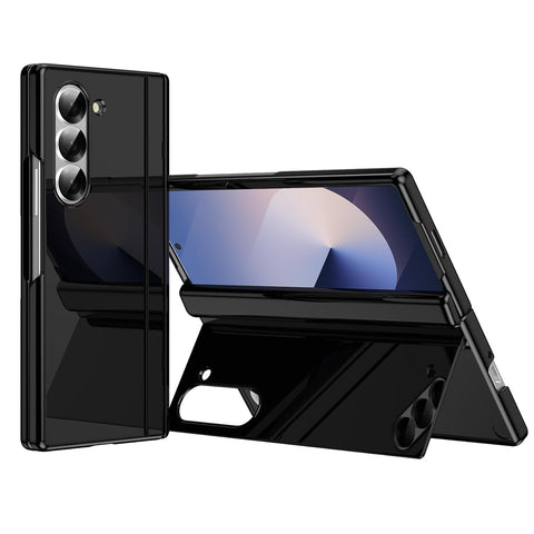 for Samsung Galaxy Z Fold 6 Piano Finish Hidden Bracket Folding Lightweight Hinge Screen Protector Wireless Charging Fold 6 Case for Galaxy Bracket Case