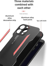 for iPhone 14 Pro Mobile Phone Case 3 in 1 Aluminum Alloy Back Panel Metal Touch Light and Stylish Design Strong Heat Dissipation Anti-Fingerprint Anti-Drop Ultra-Thin