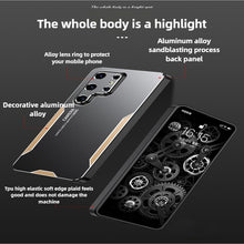 for Samsung Galaxy S23 Ultra Mobile Phone Case 3 in 1 Aluminum Alloy Back Panel Metal Touch Light and Stylish Design Strong Heat Dissipation Anti-Fingerprint Anti-Drop Ultra-Thin