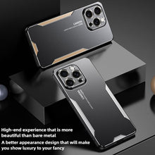 for iPhone 14 Pro Mobile Phone Case 3 in 1 Aluminum Alloy Back Panel Metal Touch Light and Stylish Design Strong Heat Dissipation Anti-Fingerprint Anti-Drop Ultra-Thin