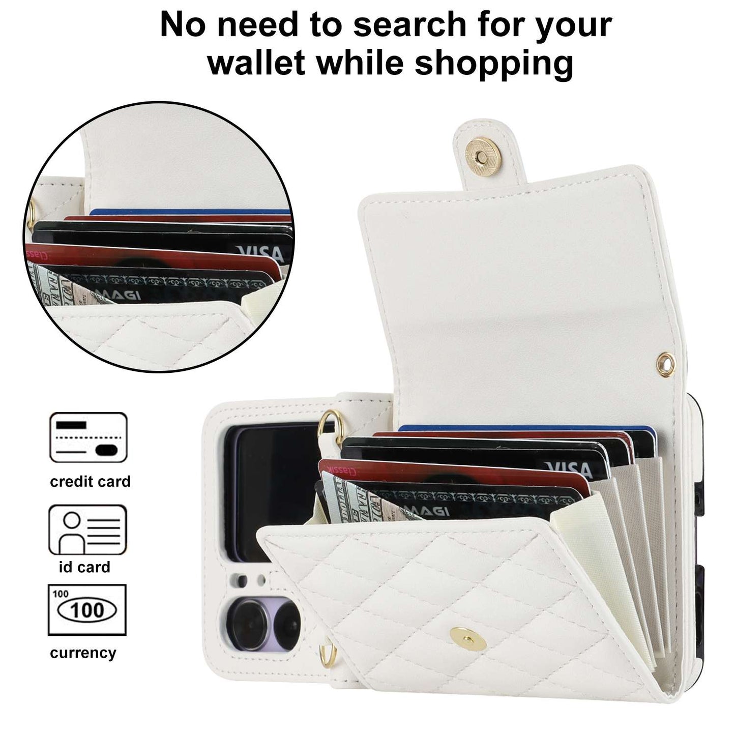 Ximand Case for OPPO Find N2 Flip with 4 Card Slots