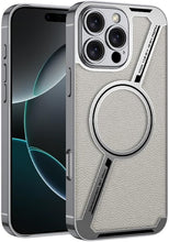 for iPhone 16 Case of Electroplated Leather Shockproof Luxury Business Style Anti-Drop Protective Cover Compatible MagSafe and Wireless Charging