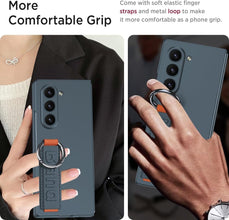 for Galaxy Z Fold 6 Case Thin and Slim Lightweight 360°Protection Wrist Strap and Ring Wireless Charging Simple and Stylish Cases for The Samsung Galaxy Fold 6