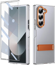for Samsung Galaxy Z Fold 6 Mobile Phone Clear Case with Stand Built-in Screen Protector Crystal Clear Anti-Drop, Anti-Scratch and Shockproof Galaxy Fold 6 Case for Samsung