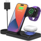 Wireless Charger for iPhone Charging Station: 3 in1 Charger Stand Foldable for Multiple Devices Apple-iPhone Series Apple Watch Airpods (Black)