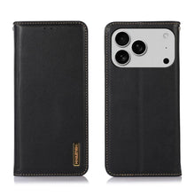 Genuine Leather Case for iPhone 17 Pro with 3 Credit Card Slot RFID Blocking,Crocodile Pattern and Magnetic Closure with Full Body Screen Camera Protective Flip Cover - Brown