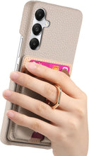 for Samsung Galaxy S23 Plus Case Lychee Leather Card Slot Equipped with Finger Ring Easy to Carry Calf Card Holder Cute Style Shockproof and Drop-Proof