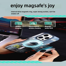 for iPhone 15 Pro Mobile Phone Case Camping Series Novel Sports Pattern Wireless Charging Airbag Frame Anti-Fingerprint Anti-Fall Lightweight