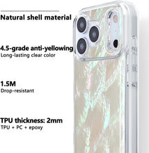 for iPhone 17 Case Made with Unique Genuine Seashell, Durable | Stunning Gorgeous | Drop Protection | Luxury Aesthetic Cover. (Beige)