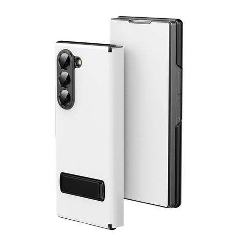 for Samsung Galaxy Z Fold 7 Maghetic Flip Folding Case, Multi-Angle Bracket, High Classy Luxurious Business Leather, Full Body Hinge Protective Slim Cover.(Brown)