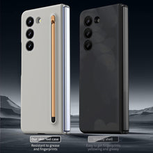 for Samsung Galaxy Z Fold 6 Case with Slim S-Pen Holder & Capacitance Pen, Built-in Front Screen Protector, Ultra-Thin Silky Liquid PC Frosted Bumper Full Body Drop Fall Protection