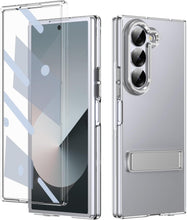 for Samsung Galaxy Z Fold 6 Mobile Phone Clear Case with Stand Built-in Screen Protector Crystal Clear Anti-Drop, Anti-Scratch and Shockproof Galaxy Fold 6 Case for Samsung