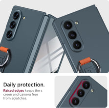 for Galaxy Z Fold 6 Case Thin and Slim Lightweight 360°Protection Wrist Strap and Ring Wireless Charging Simple and Stylish Cases for The Samsung Galaxy Fold 6