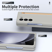 for Samsung Galaxy Z Fold 6 Case with Slim S-Pen Holder & Capacitance Pen, Built-in Front Screen Protector, Ultra-Thin Silky Liquid PC Frosted Bumper Full Body Drop Fall Protection