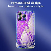 for iPhone 13 ice Color Stainless Steel Full Cover Metal case Made Stainless Steel with Stylish Mechanical Pattern