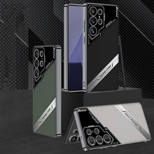 for Samsung Galaxy S25 Ultra Phone Case Leather Cover Ultra-Thin Scratch-Resistant Shockproof Business Style Electroplating Finish Solid Color Design