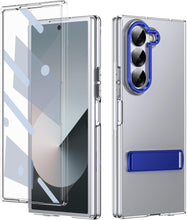 for Samsung Galaxy Z Fold 6 Mobile Phone Clear Case with Stand Built-in Screen Protector Crystal Clear Anti-Drop, Anti-Scratch and Shockproof Galaxy Fold 6 Case for Samsung