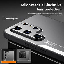 for Samsung Galaxy S23 Ultra Mobile Phone Case 3 in 1 Aluminum Alloy Back Panel Metal Touch Light and Stylish Design Strong Heat Dissipation Anti-Fingerprint Anti-Drop Ultra-Thin