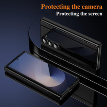 for Samsung Galaxy Z Fold 6 Piano Finish Hidden Bracket Folding Lightweight Hinge Screen Protector Wireless Charging Fold 6 Case for Galaxy Bracket Case