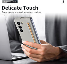 for Samsung Galaxy Z Fold 6 Case with Slim S-Pen Holder & Capacitance Pen, Built-in Front Screen Protector, Ultra-Thin Silky Liquid PC Frosted Bumper Full Body Drop Fall Protection