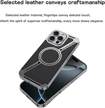 for iPhone 16 Case of Electroplated Leather Shockproof Luxury Business Style Anti-Drop Protective Cover Compatible MagSafe and Wireless Charging